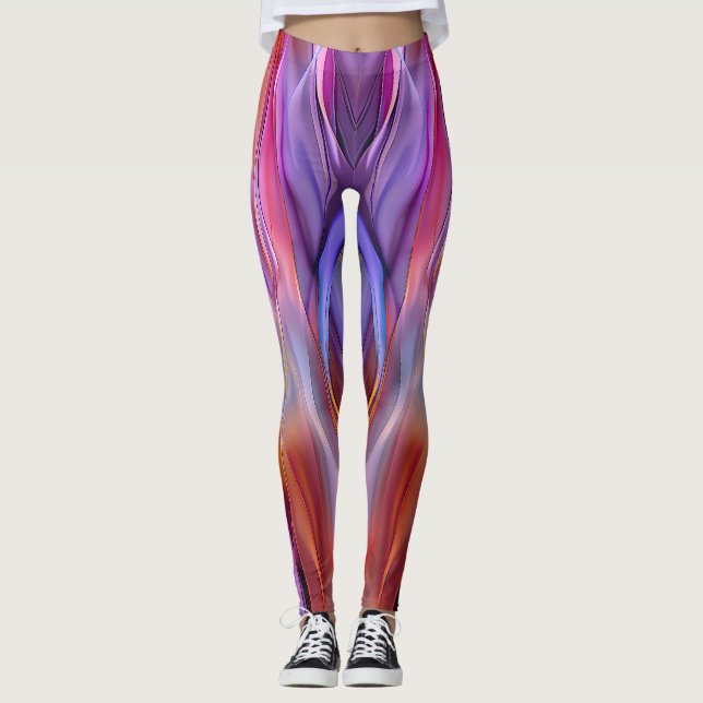 contemporaryn "Dreamscape Vågar" Abstrakt Art Leggings (Framsida)