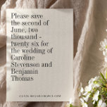 Contemporaryn elegant Typografi Spara datum Vykort<br><div class="desc">Klassiskt Elegant,  svart och vit typografi,  minimalistiskt,  modernt Bröllop spara datum-vykort</div>