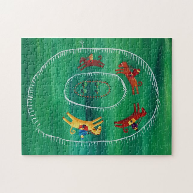 Contemporaryn Horse Tävling Art Akrylmålning Pussel (Horisontell)