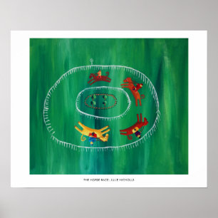 Contemporaryn Horse Tävling Painting Art Skriv ut Poster