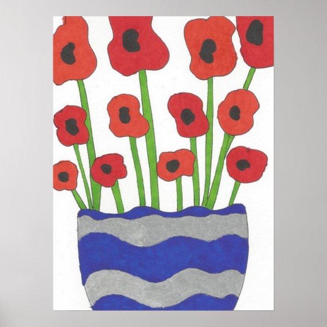 Contemporaryn Skriv ut i vas på PAPPies  Art Poste Poster (Framsidan)