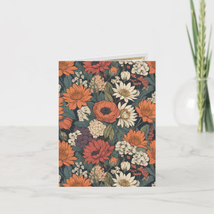 Contemporaryn Stora höstblommor Anteckningskort