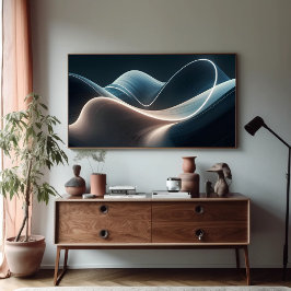 Contemporaryn Vågigt Shape Seaform med Ljus Poster
