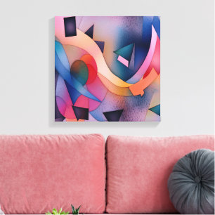 contemporaryns Abstrakt Art "Boat On Vatten" Canvastryck