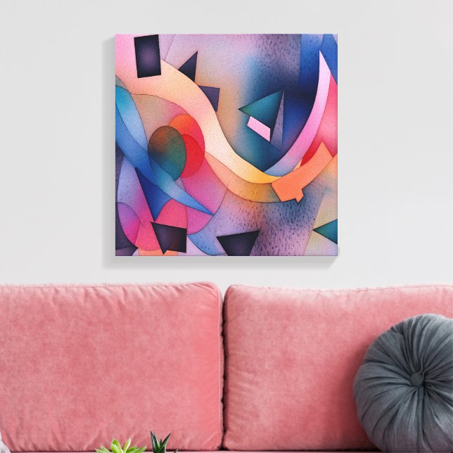 contemporaryns Abstrakt   Art "Boat On Vatten" Canvastryck (Insitu (Vardagsrum))