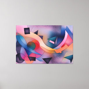 contemporaryns Abstrakt Art "Boat On Vatten" Canvastryck