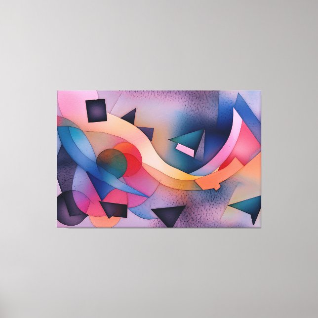 contemporaryns Abstrakt   Art "Boat On Vatten" Canvastryck (Framsida)