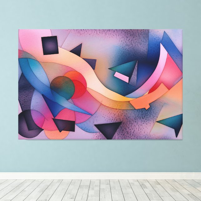 contemporaryns Abstrakt   Art "Boat On Vatten" Canvastryck (Insitu (trägolv))