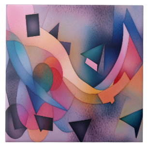 contemporaryns Abstrakt Art "Boat On Vatten" Kakelplatta