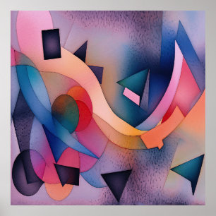 contemporaryns Abstrakt Art "Boat On Vatten" Poster
