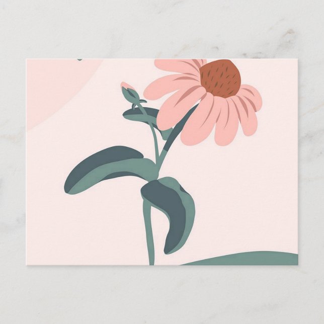 Contemporaryns blombild meddelande vykort (Framsida)