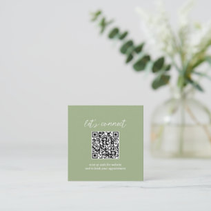 Contemporaryns minimalistiska Grönt QR-kod, modern Fyrkantigt Visitkort