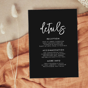 Contemporaryns moderna informationskort för svarta tilläggskort