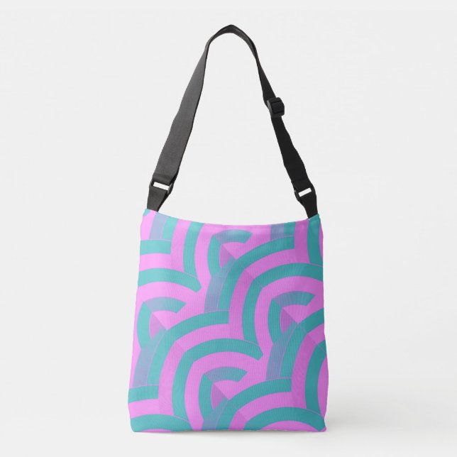 contemporaryns moderna rosa-/turkochevrons axelväska (Framsida)