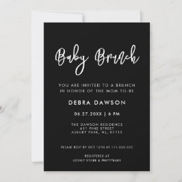 Contemporaryns moderna svarta Baby Brunch Inbjudningar