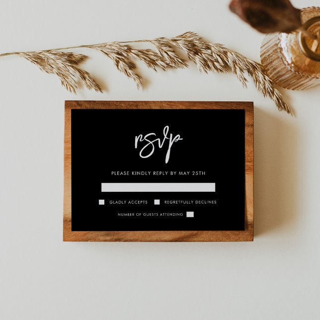 Contemporaryns moderna svarta bröllop OSA kort (Skapare uppladdad)