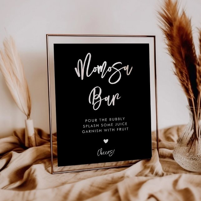 Contemporaryns moderna svarta Momosa pub-tecken Poster (Skapare uppladdad)