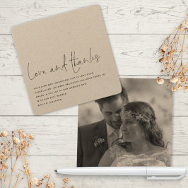 Contemprary Kärlek Tack Photo Bröllop Kort