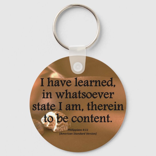 Contentment Philippians 4-11 Condensed Nyckelring (Framsida)
