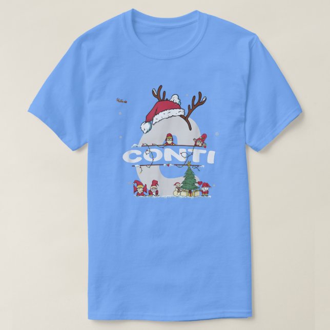 Conti Christmas Shirt w Conti Name for funny Xmas  T Shirt (Design framsida)