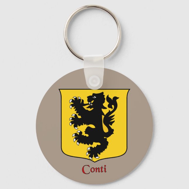 Conti Italy Surname Historical Shield Nyckelring (Framsida)