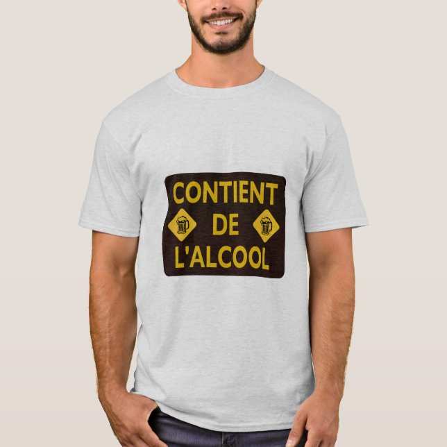 contient alcool biere chope binouze mousse humour  t shirt (Framsida)