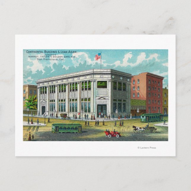 Continental Bldg and Loan Assn. Vykort (Framsida)