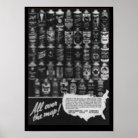 Continental Can Company Cone Top Beer kan Poster