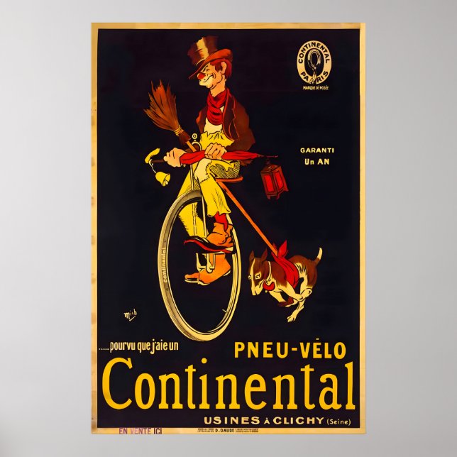 Continental Tyres Paris 1900 POSTER TRYCK A5-A1 (Framsidan)