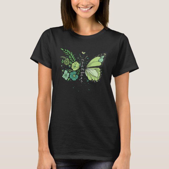 Continue Semicolon Mental Health Awareness Butterf T Shirt (Framsida)