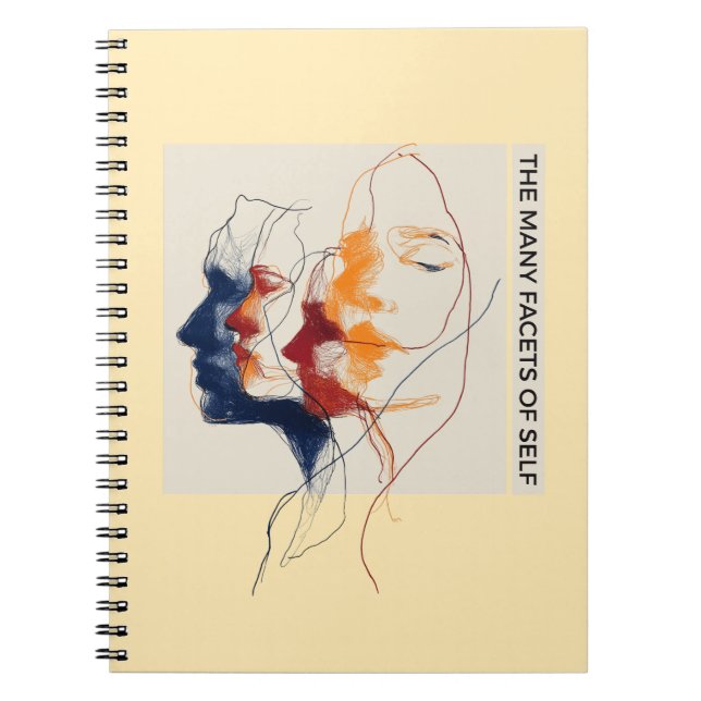 Continuous Line Drawing Mental Health Identity Art Anteckningsbok (Framsidan)