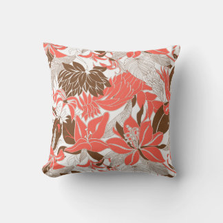 Contour Hawaii Tropical Lily och Protea Blommigt Kudde