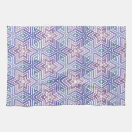 Contoured Lavender Geometric Star Maze Mönster Kökshandduk