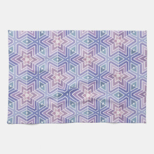 Contoured Lavender Geometric Star Maze Mönster Kökshandduk