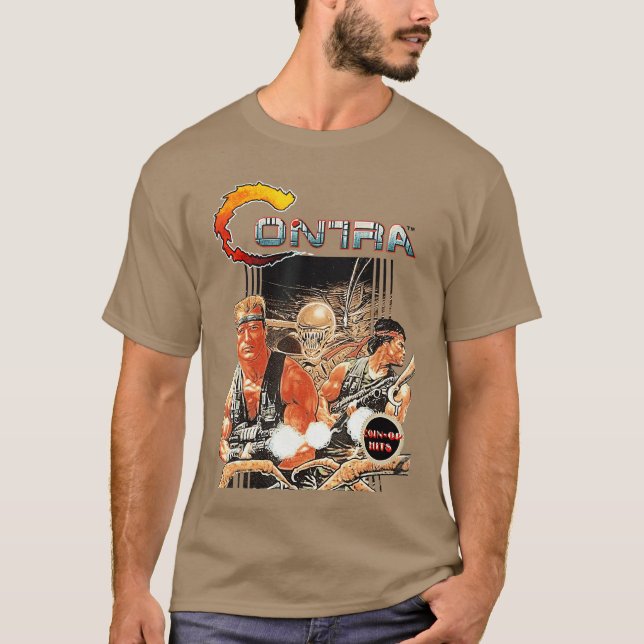 Contra Bo Art Retro Arcade Gamer Classic 80s Battl T Shirt (Framsida)
