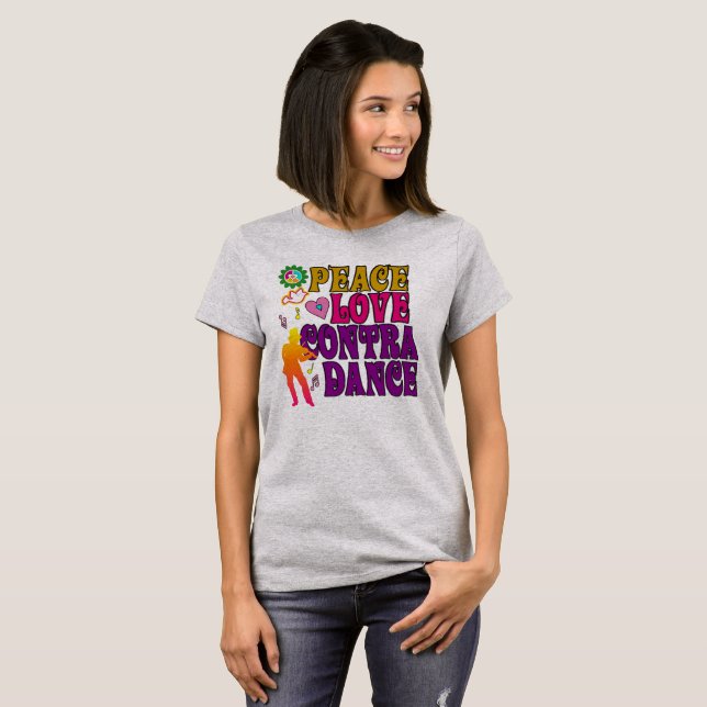 Contra dans för fredkärlek tee shirt (Hel framsida)
