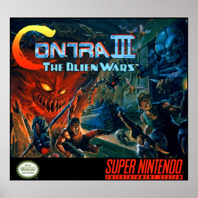 Contra III - Alien Krig Poster (Framsidan)
