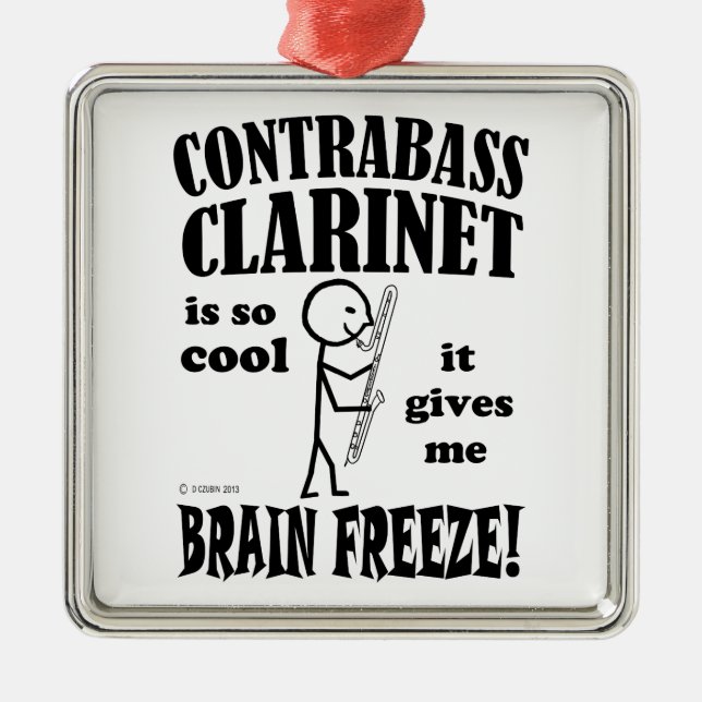 Contrabass Clarinet, Brain Freeze Julgransprydnad Metall (Framsidan)