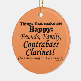 Contrabass Clarinet gör mig Lycklig Julgransprydnad Keramik