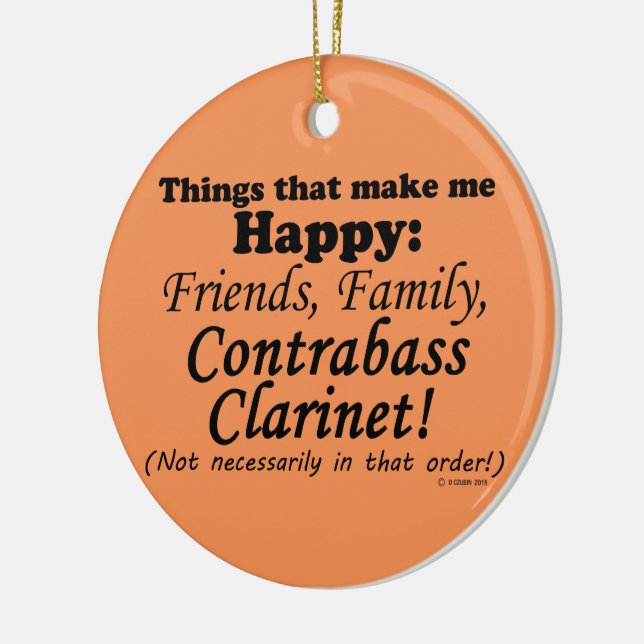Contrabass Clarinet gör mig Lycklig Julgransprydnad Keramik (Vänster)
