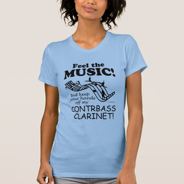 Contrabass Clarinet känner musiken T Shirt (Framsida)