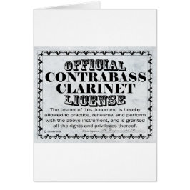 Contrabass Clarinet License Hälsningskort
