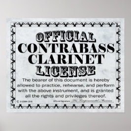 Contrabass Clarinet License Poster