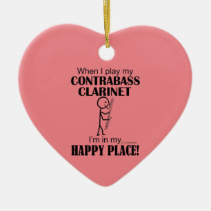 Contrabass Clarinet Lycklig Ställe Ceramic Ornamen Julgransprydnad Keramik