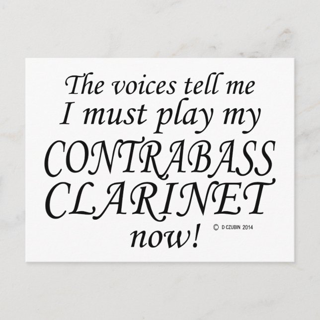 Contrabass Clarinet Voices säger must play Vykort (Framsida)
