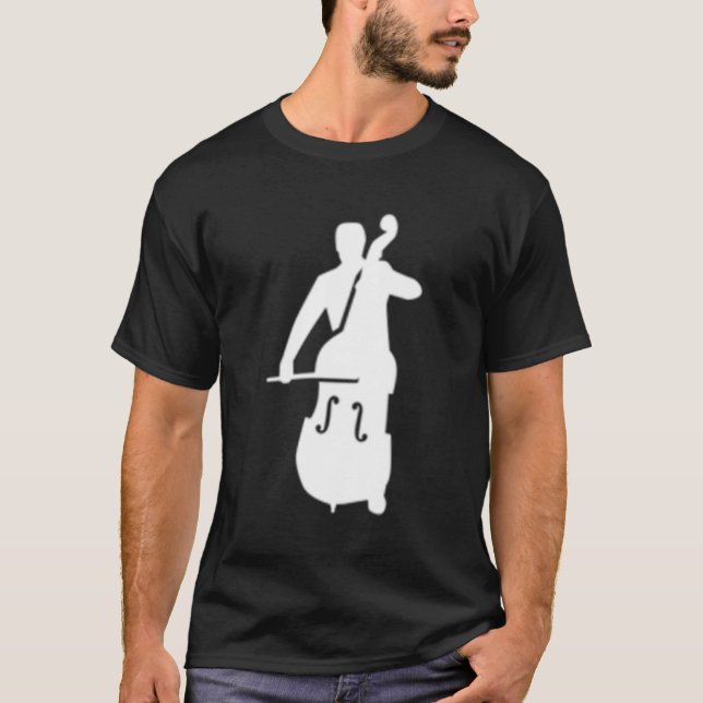 Contrabass Dubbla-Bass Player T Shirt (Framsida)
