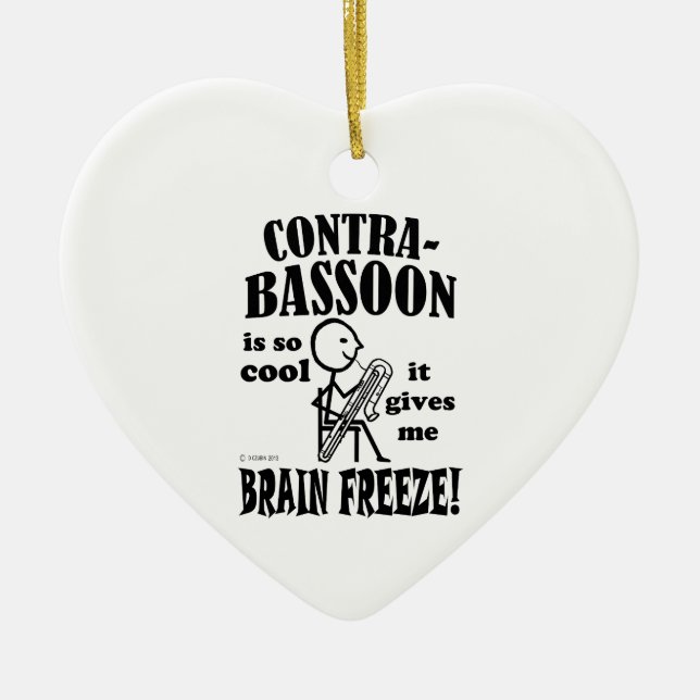 Contrabasson, Brain Freeze Julgransprydnad Keramik (Framsidan)