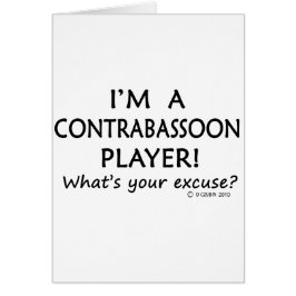 Contrabasson Player-ursäktning Hälsningskort