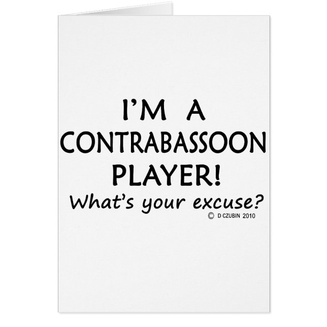 Contrabasson Player-ursäktning Hälsningskort (Framsidan)
