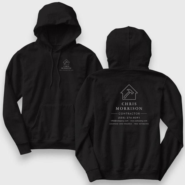 Contractor Home Repair Work Black Silver Hoodie (Skapare uppladdad)